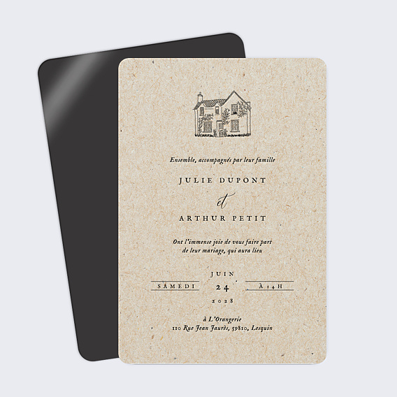 Faire-part Mariage Maison du Bonheur