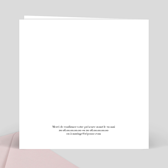 Faire part mariage Minimal Verso