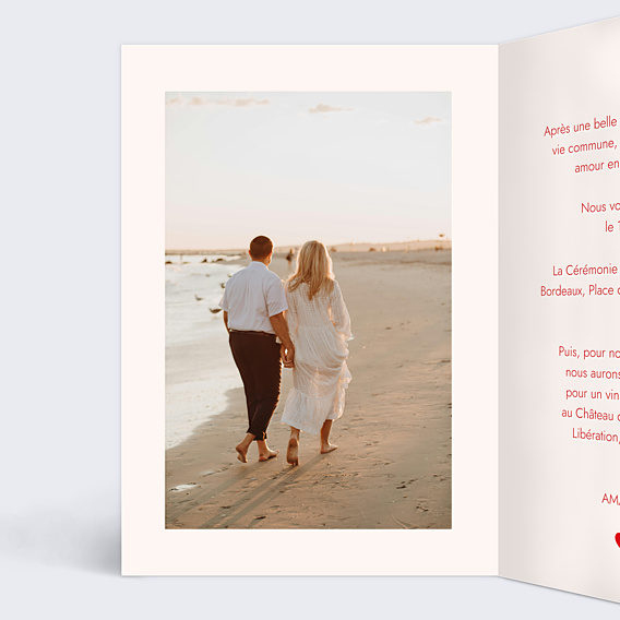 Faire-part Mariage Motif Coeurs