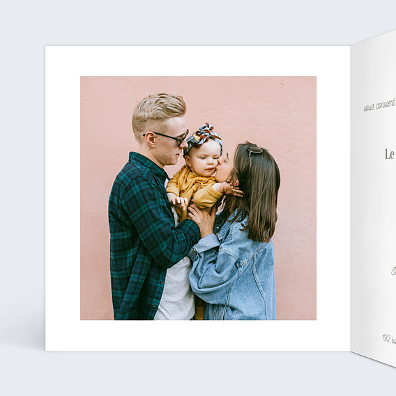 Faire part mariage Ronde de Fleurs Intérieur Gauche