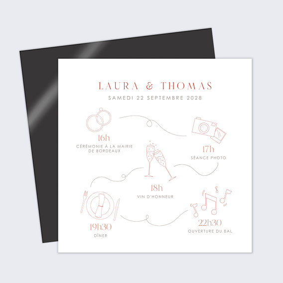Faire-part Mariage Programme Illustré