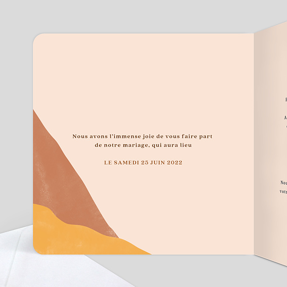 Faire part mariage Sunrise Intérieur Gauche