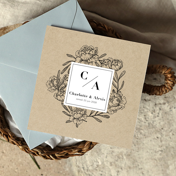 Faire part mariage Authentique Après 3