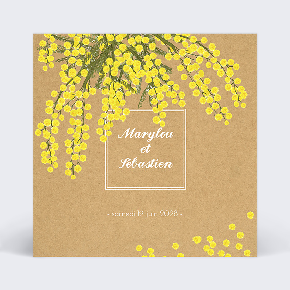 Faire part mariage Mimosa