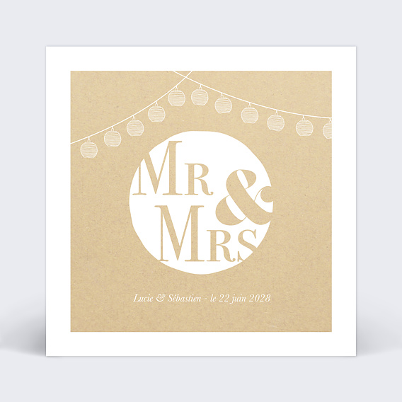 Faire part mariage Mr & Mrs