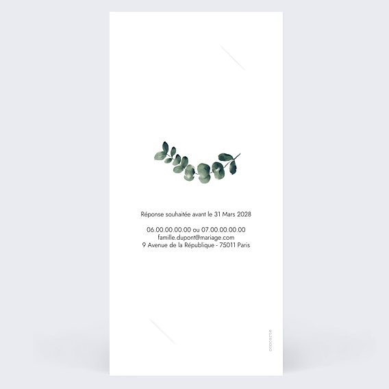 Faire-part Mariage Branche d'Eucalyptus