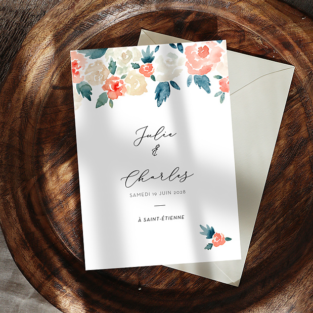 Faire-part Mariage Envolée Florale