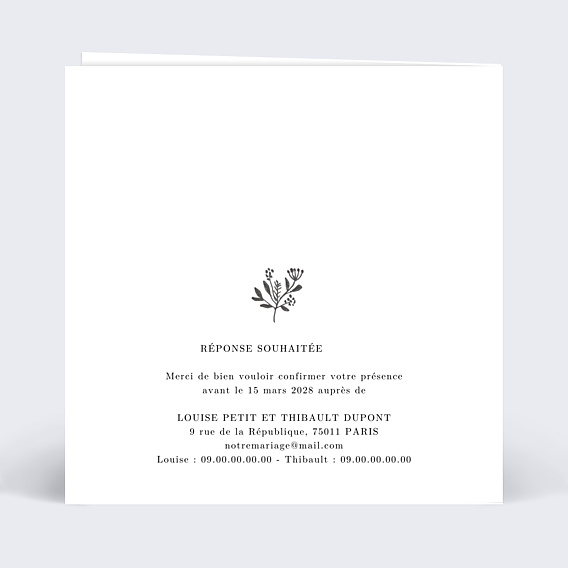 Faire-part Mariage Découpe Couronnée