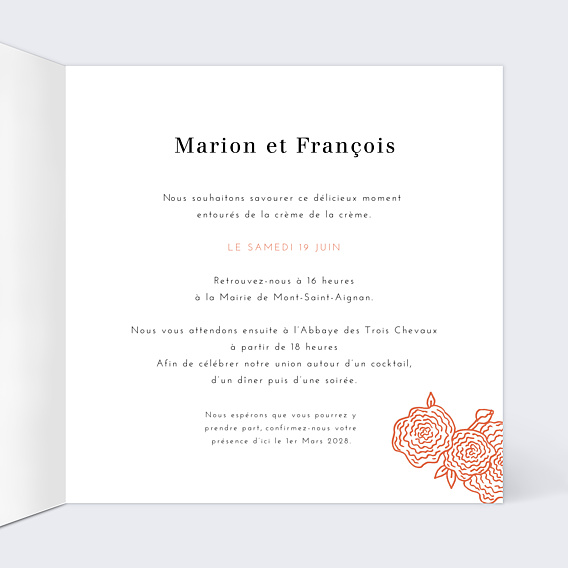 Faire-part Mariage Gâteau Mariage