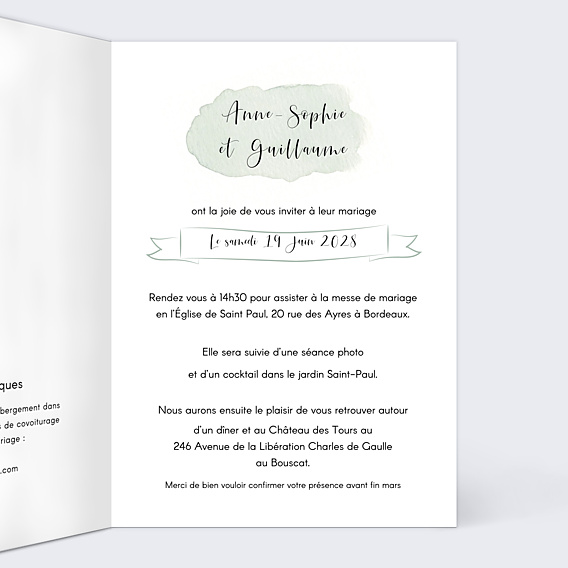Faire-part Mariage Tempo