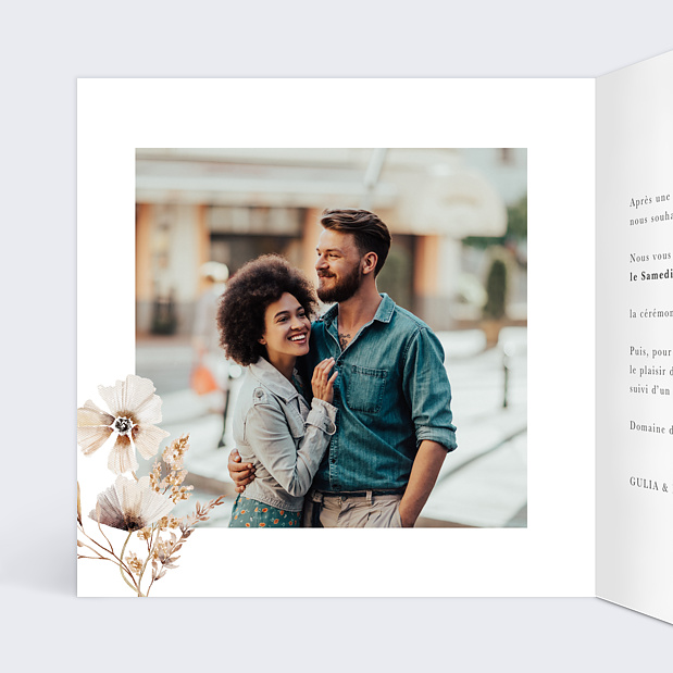 Faire-part Mariage Jardin Sauvage I Intérieur Gauche
