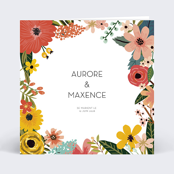 Faire part Mariage Bouquet Printanier