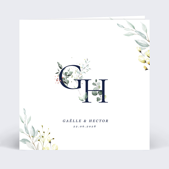 Faire part mariage Calligraphie Recto