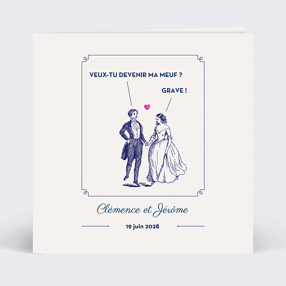 Faire part mariage Hirondelle d'Amour Recto