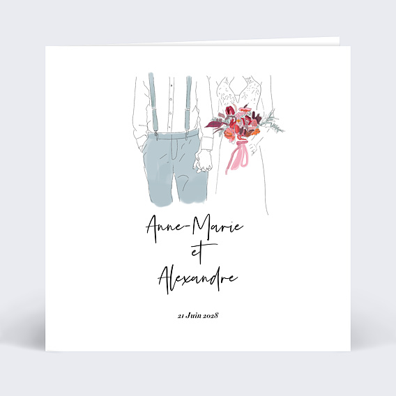 Faire part Mariage Illustration Elégance