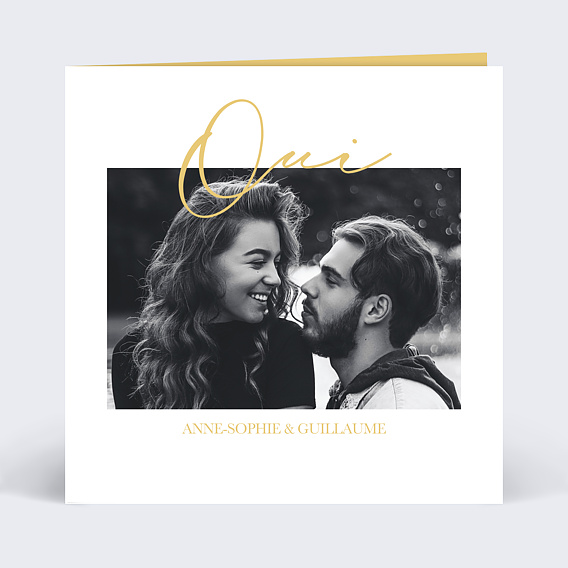 Faire part mariage Joli Oui avec Graines Recto