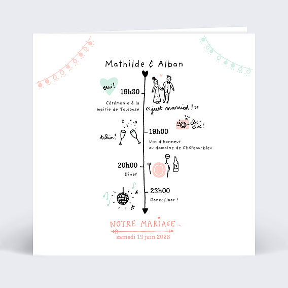 Faire part mariage Mariage Illustré