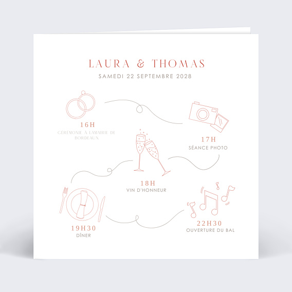 Faire part mariage Programme Illustré Recto