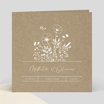 Faire-part Mariage Bouquet Champtre