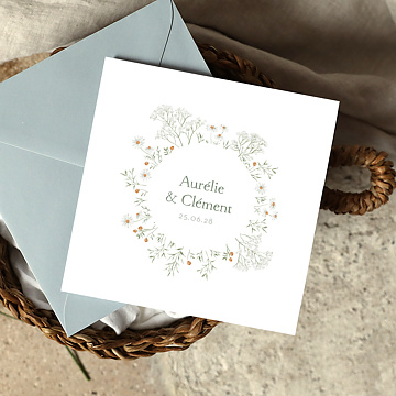 Faire part Mariage tiquette Champtre