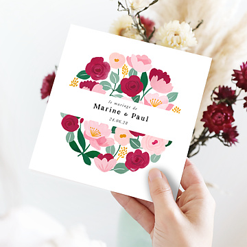 Faire-part Mariage Ronde Romantique