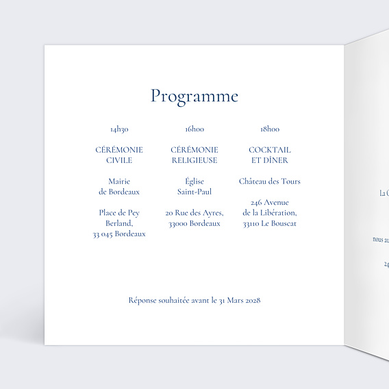 Faire-part Mariage Memory