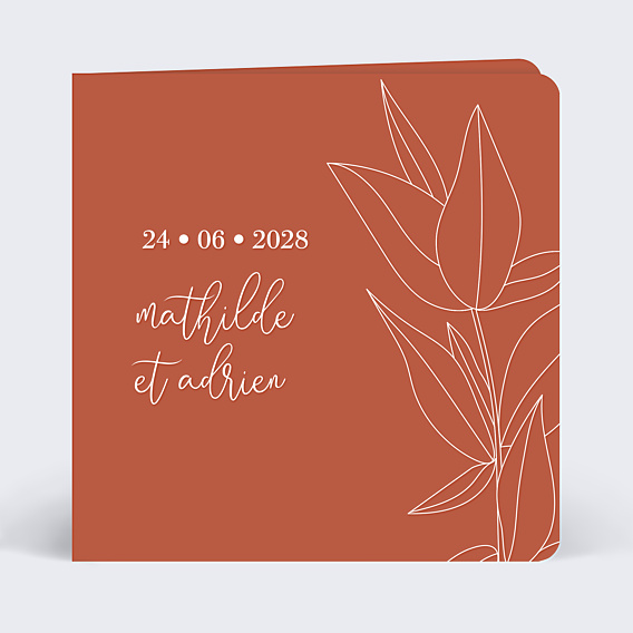 Faire-part Mariage Terracotta Flowers