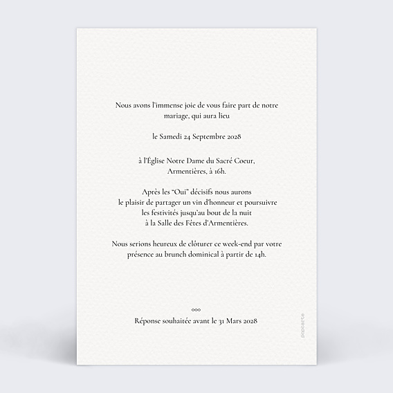 Faire-part Mariage Inséparables