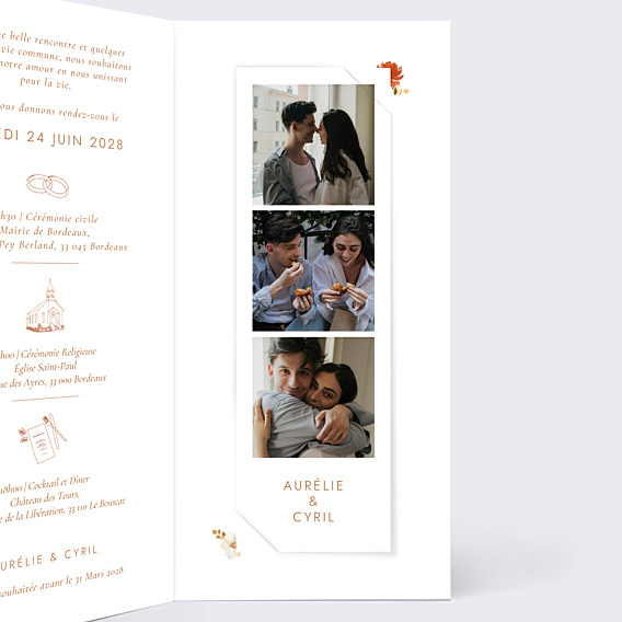 Faire-part Mariage Bouquet Parfumé décomposé
