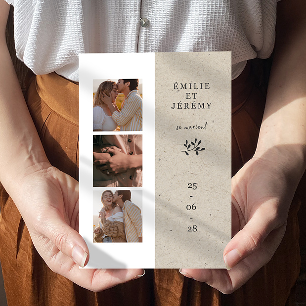 Faire-part Mariage Photomaton Nature