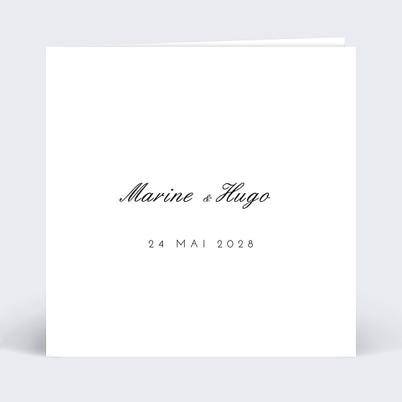 Faire part mariage Classique avec prénoms Recto