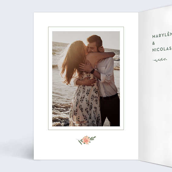 Faire part mariage Eden Intérieur Gauche