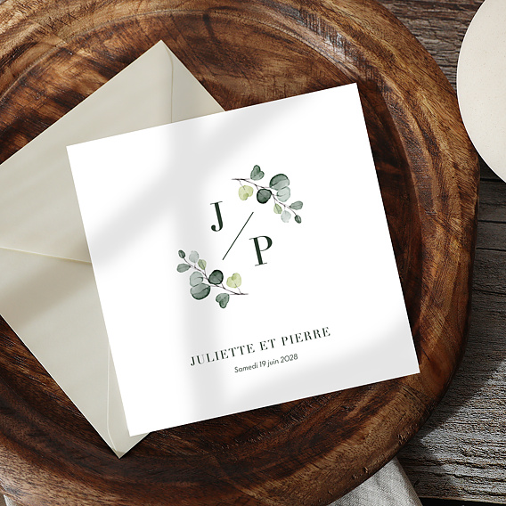 Faire part mariage Petite branche eucalyptus Après 1