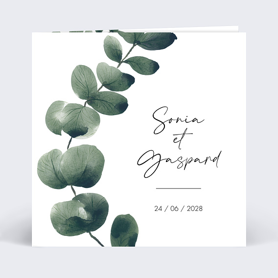 Faire part mariage Branche d'Eucalyptus