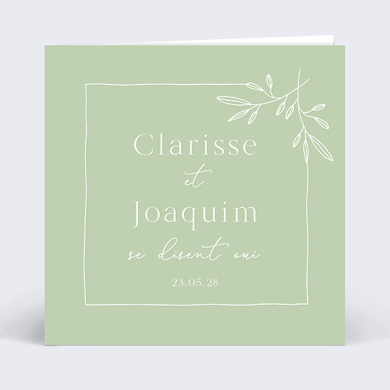 Faire part mariage Cadre minimaliste chic
