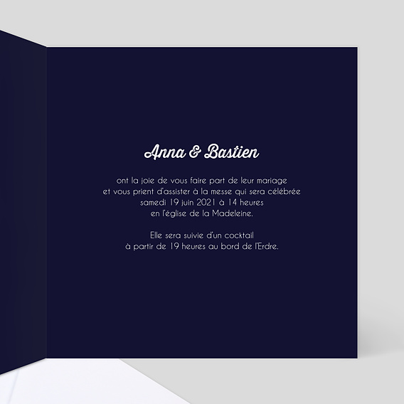 Faire part mariage Flowers Intérieur Droit