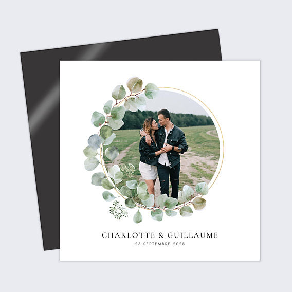 Faire-part Mariage Couronne Eucalyptus