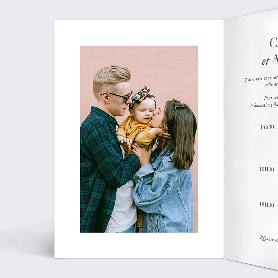 Faire part mariage Famille Fusionnelle Intérieur Gauche