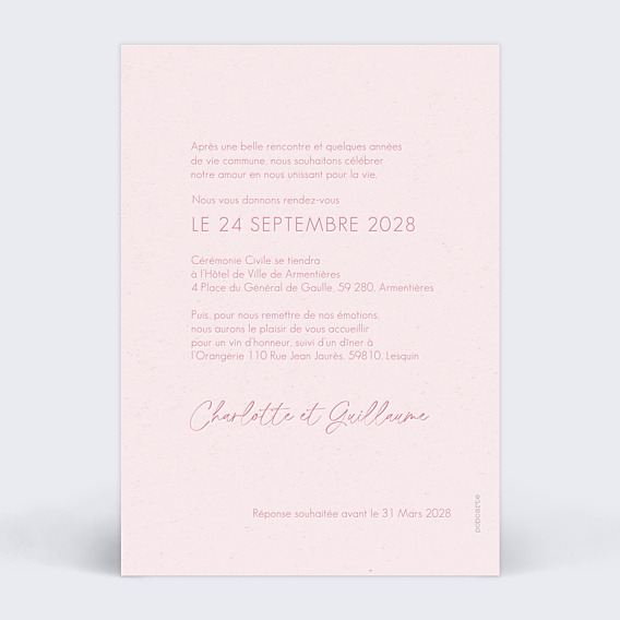 Faire-part Mariage Maison Lemoine X Popcarte - Ivory