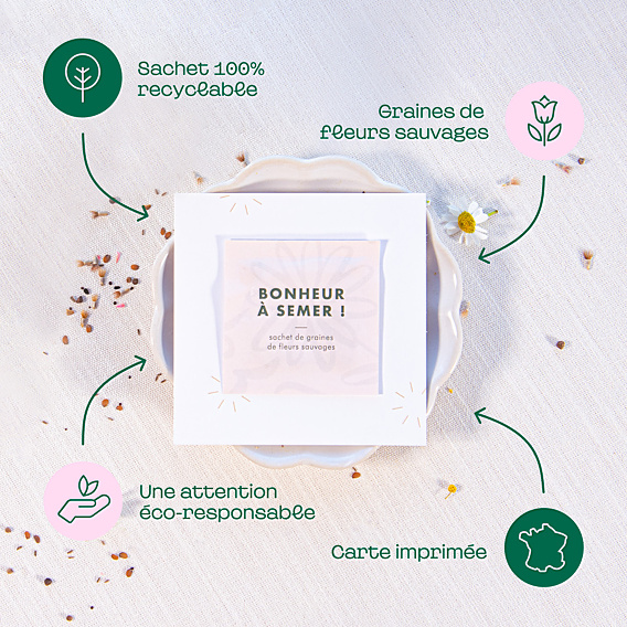 Faire-part Mariage Effet photo avec graines