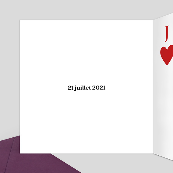 Faire part mariage Roi de Cœur Intérieur Gauche
