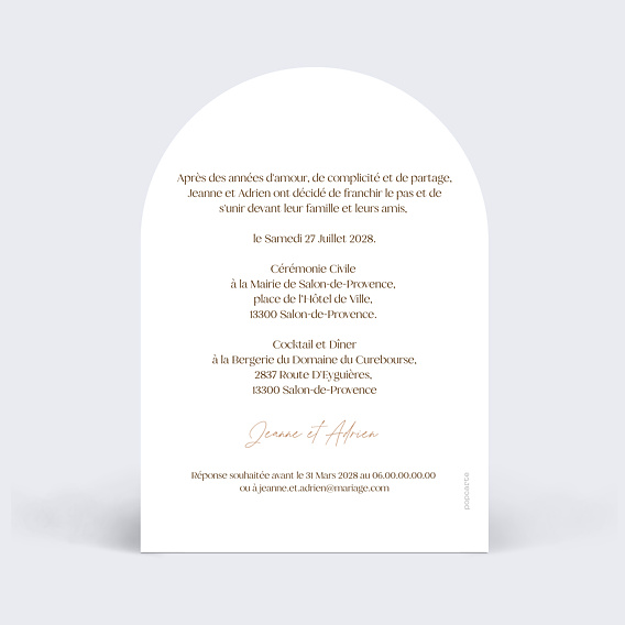 Faire part mariage Flower of Fall avec Photo Verso