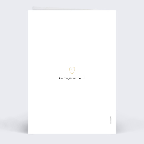 Faire part mariage Ligne du cœur photo Verso