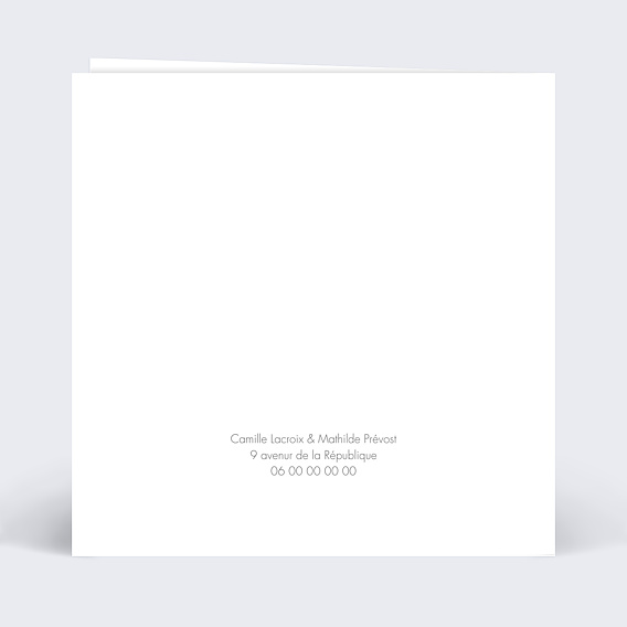 Faire part mariage Bohème Chic Verso