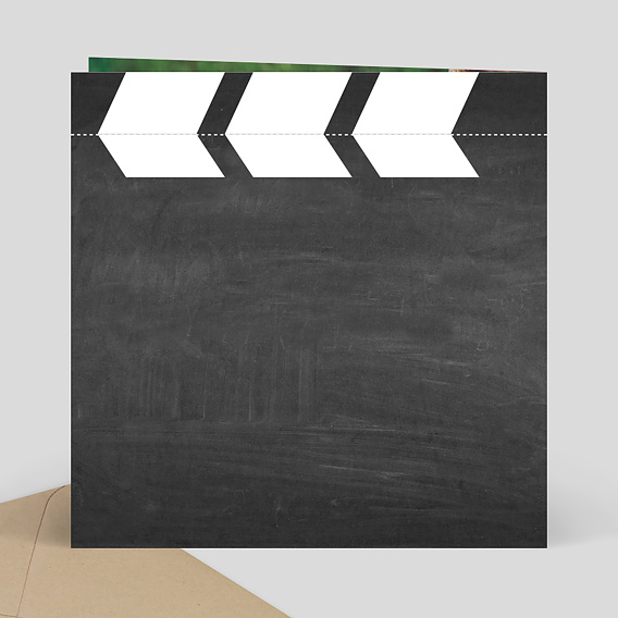 Faire part mariage Clap de cinéma Verso