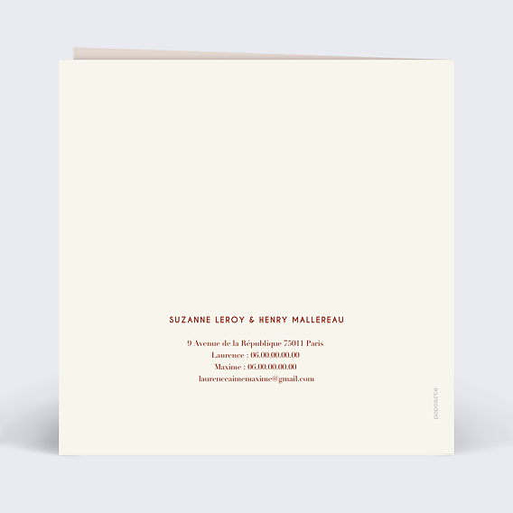 Faire part mariage Dream Verso