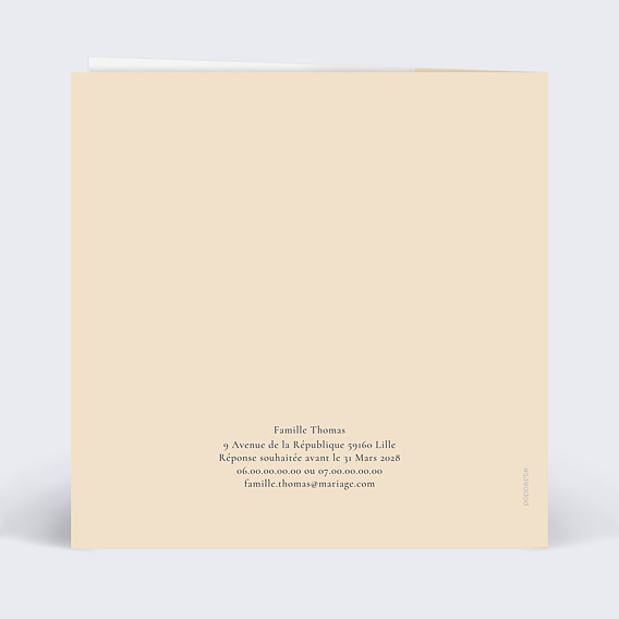 Faire part mariage Eclat Pinceau Verso