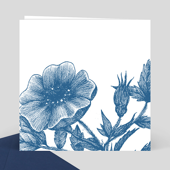 Faire part mariage Engraved Flower Verso