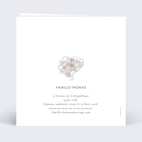 Faire part mariage Ensemble Verso