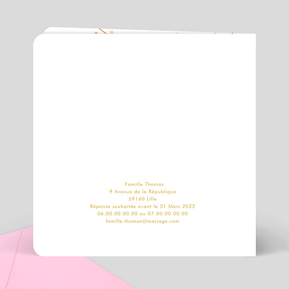 Faire part mariage Fairy lights Verso